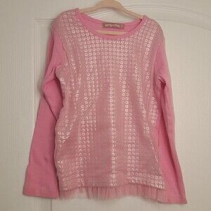 Jelly The Pug Pink Sequin Ruffle Top